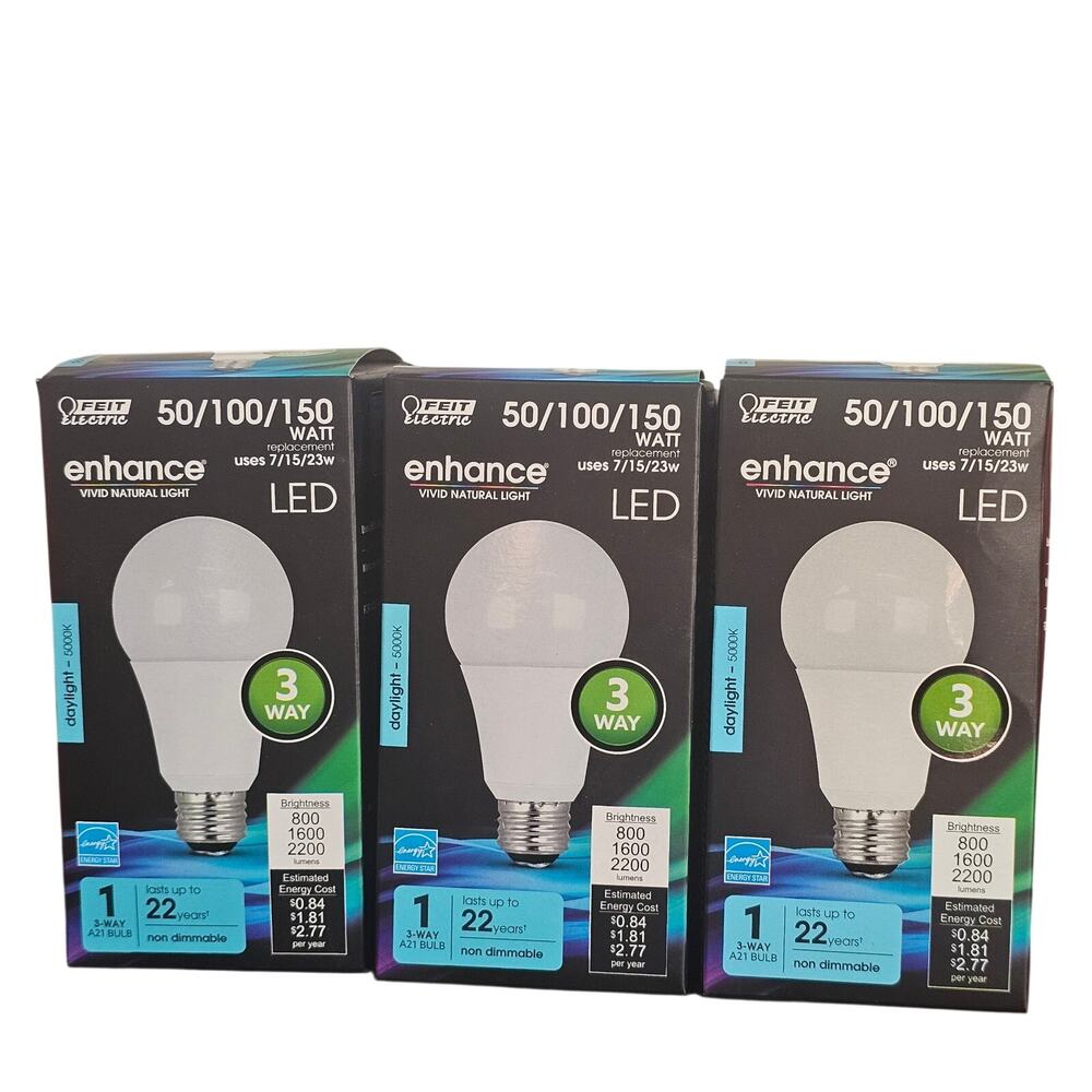50/100/150 watt 3 way lightbulbs (3 bulbs)